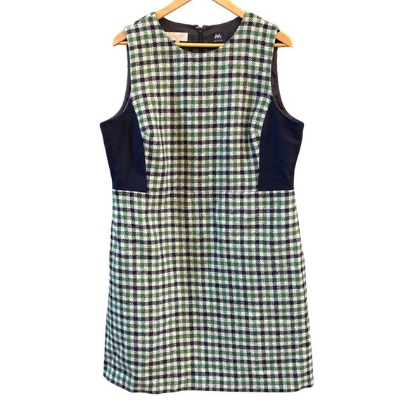 Hobbs London Mod Plaid Shift Dress Size 14 British Fall Academia Moon Fabric - Picture 1 of 7